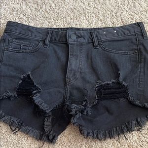 Express black denim short